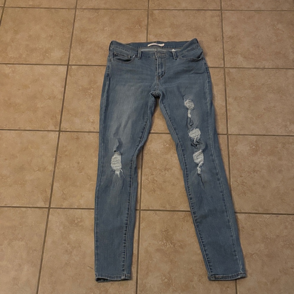 Levi’s 710 Super Skinny Distressed Blue Women's Jeans